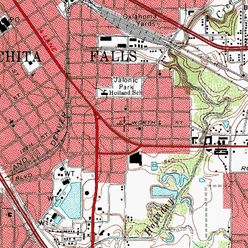 Topographic Map of Pilgrims Rest Baptist Church, TX