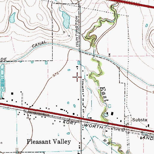Topographic Map of Pleasant Valley Baptist Church, TX