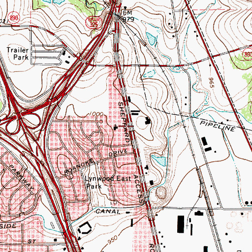 Topographic Map of Shiloh Baptist Church, TX