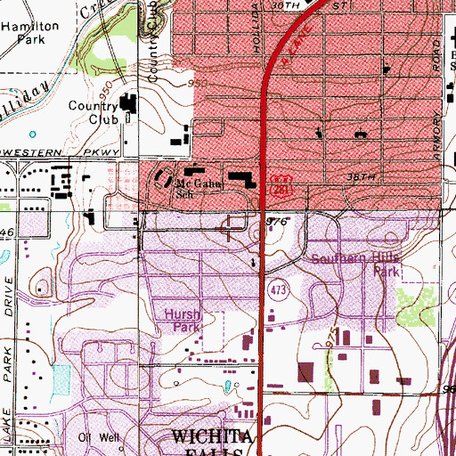 Topographic Map of Trinity Baptist Church, TX