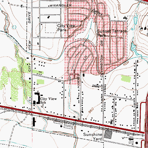 Topographic Map of Unity Missionary Baptist Church, TX