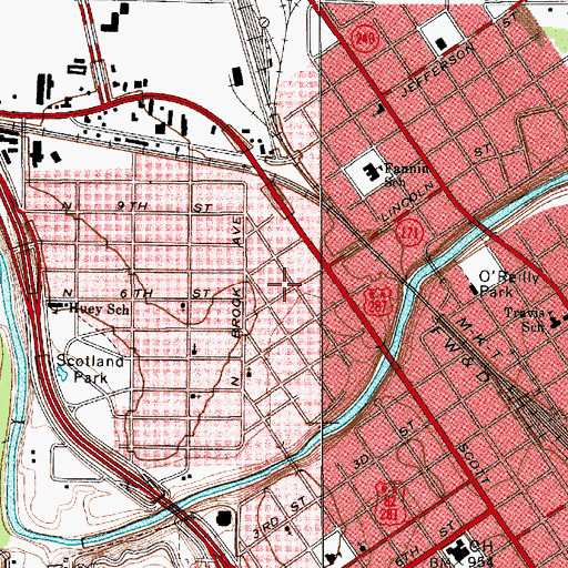 Topographic Map of Assumption of Mary Catholic Church, TX