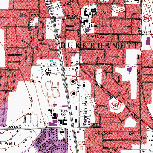 Topographic Map of Saint Jude Catholic Church, TX