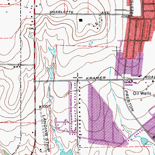 Topographic Map of Central Church of Christ of Burkburnett, TX