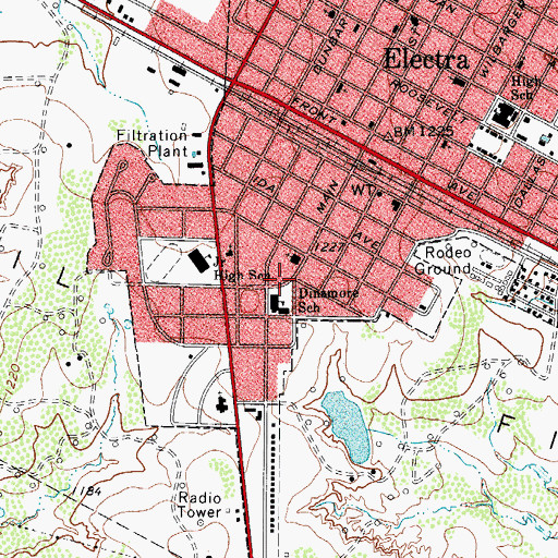 Topographic Map of Church of Christ, TX