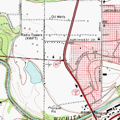 Topographic Map of Church of Christ Gardens Edge, TX