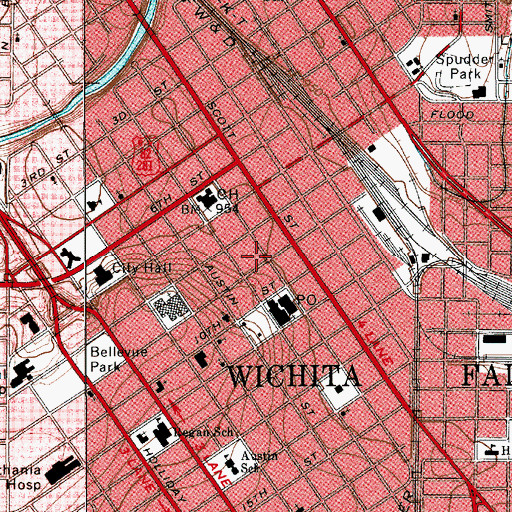 Topographic Map of First Church of Christ, TX