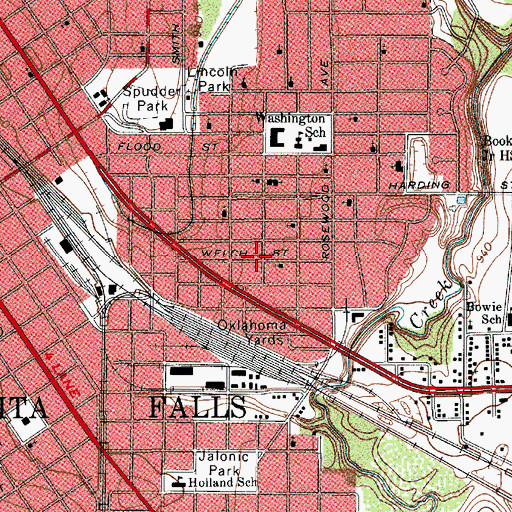 Topographic Map of Welch Street Church of Christ, TX