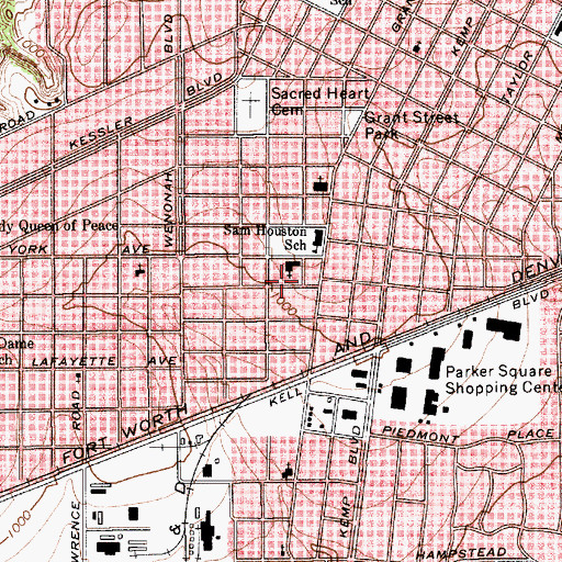 Topographic Map of Highland Church of God, TX