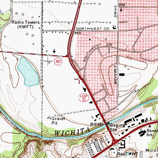 Topographic Map of Emmanual Baptist Church, TX