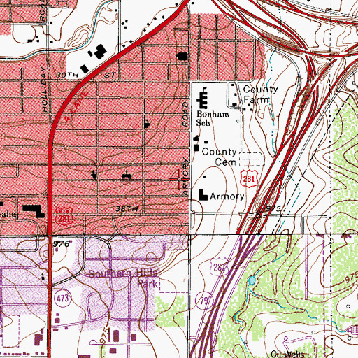 Topographic Map of Faith Freewill Baptist Church, TX