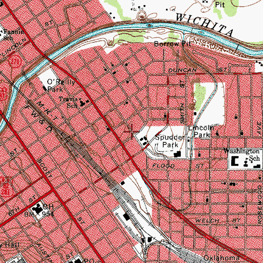 Topographic Map of First Mexican Baptist Church, TX