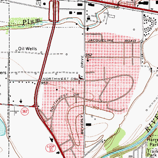 Topographic Map of First Primitive Baptist Church, TX