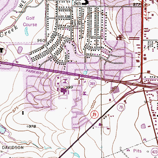 Topographic Map of Grace Baptist Church, TX