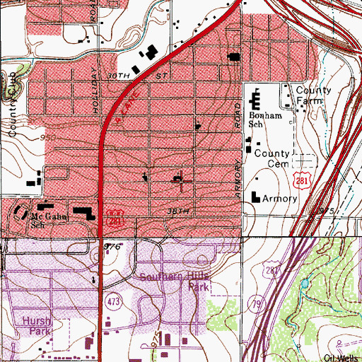 Topographic Map of Iglesia Libertad Bautista Church, TX
