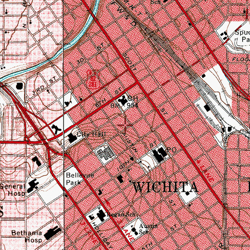 Topographic Map of Messiah Baptist Church, TX