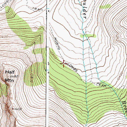 Topographic Map of Long Peak Trail, CO