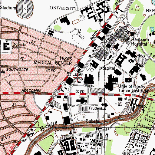 Topographic Map of Texas Children's Hospital, TX