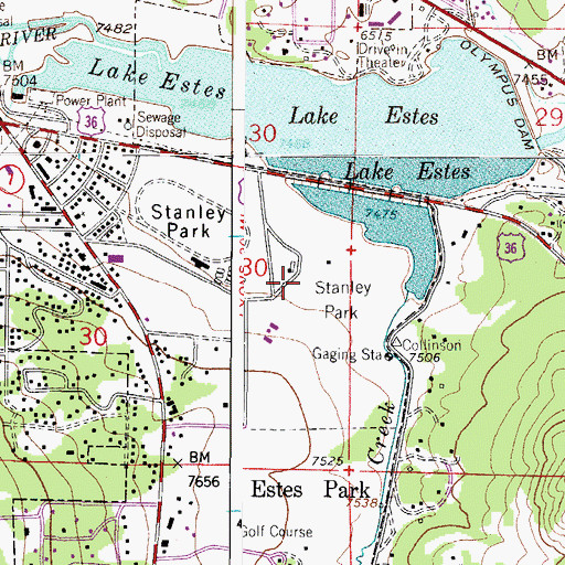 Topographic Map of Stanley Park, CO