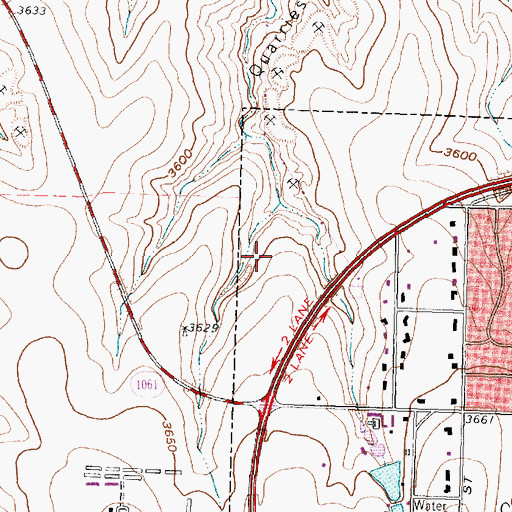 Topographic Map of Plum Creek Specialty Hospital, TX
