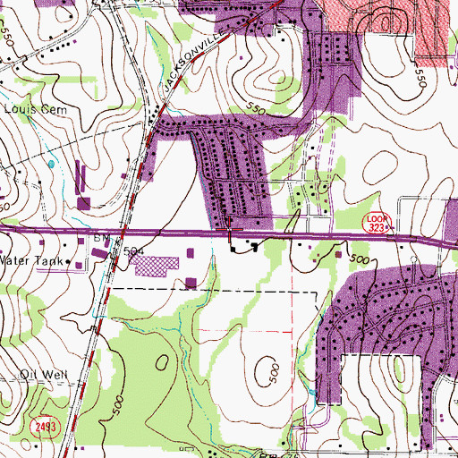 Topographic Map of Doctors Memorial Hospital, TX