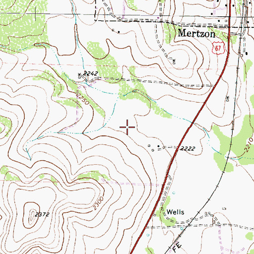 Topographic Map of Seven Springs, TX