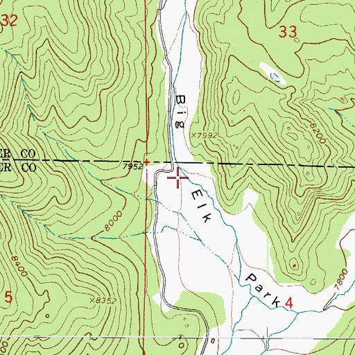 Topographic Map of Big Elk Park, CO