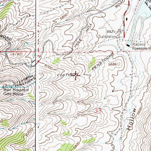 Topographic Map of Flatiron Penstocks, CO