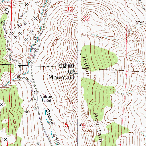 Topographic Map of Indian Mountain, CO