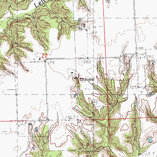 Topographic Map of Fanning Ollie Cemetery, IL