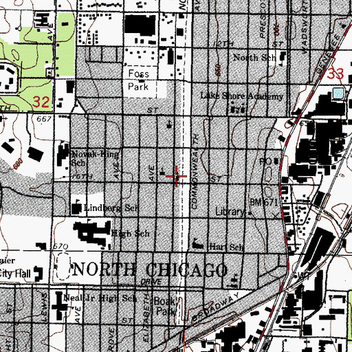 Topographic Map of Christian Valley Missionary Baptist Church (historical), IL