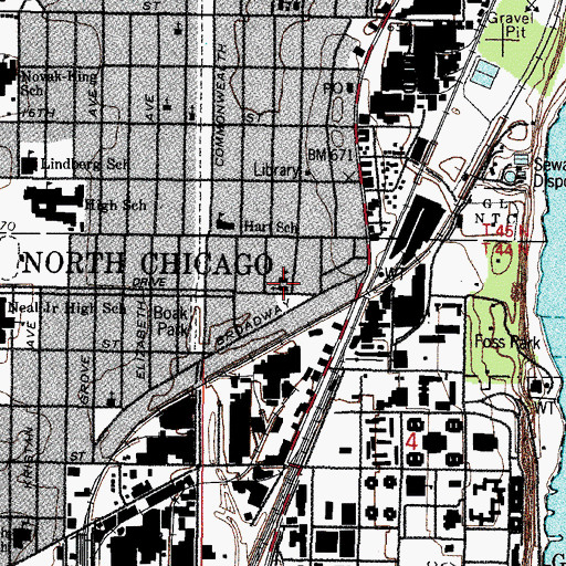 Topographic Map of Holy Family Roman Catholic Church (historical), IL