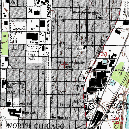 Topographic Map of Holy Rosary Convent (historical), IL