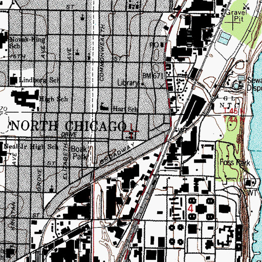Topographic Map of Holy Family School (historical), IL
