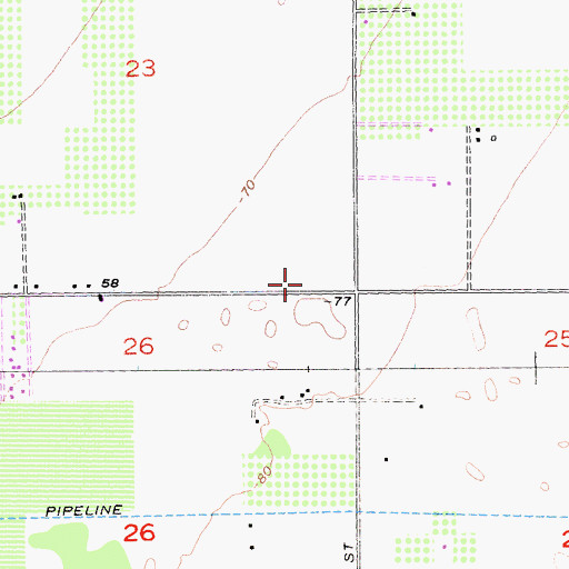 Topographic Map of Vista Santa Rosa, CA