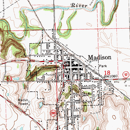 Topographic Map of First Christian Church, KS