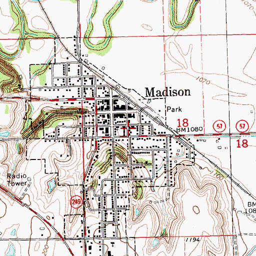 Topographic Map of First Presbyterian Church, KS