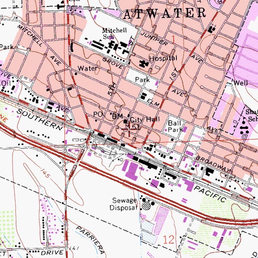 Topographic Map of Bloss House Museum, CA