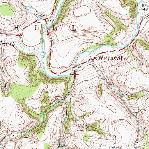 Topographic Map of Cherith Brook, PA