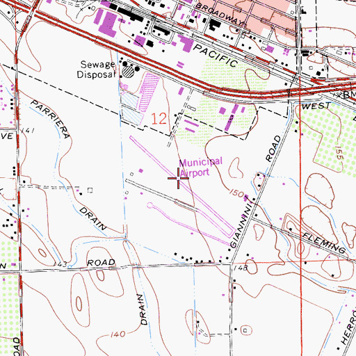 Topographic Map of Atwater Business Park, CA