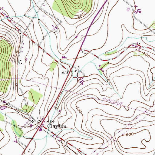 Topographic Map of Valley Run, PA