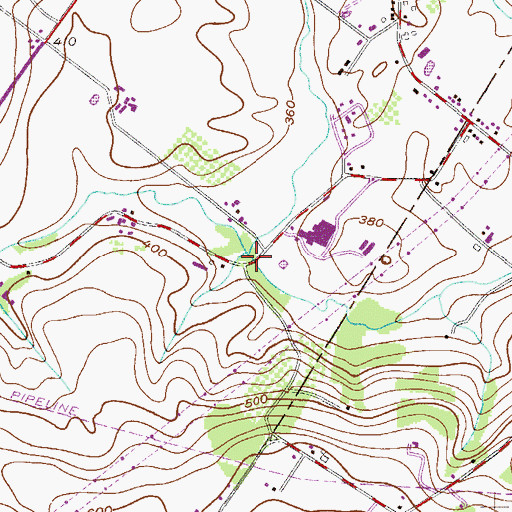 Topographic Map of Pachwechen Run, PA