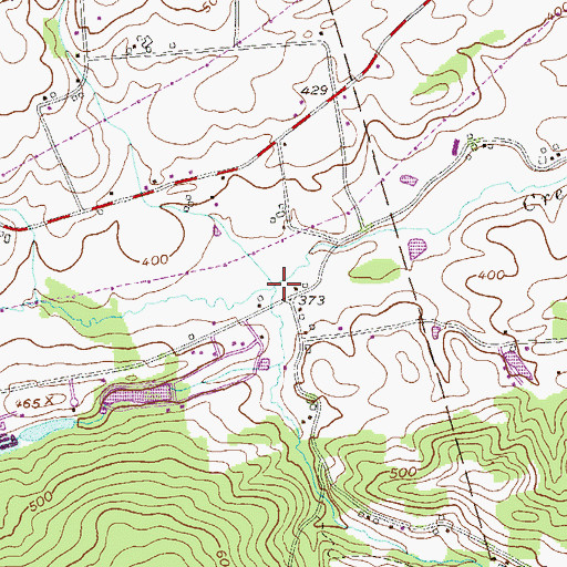 Topographic Map of Sleepy Hollow Run, PA