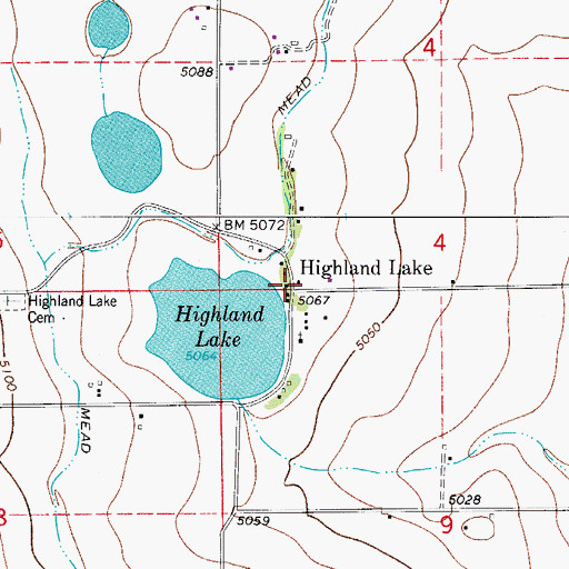 Topographic Map of Highland Lake, CO