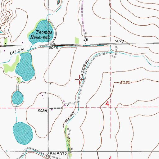 Topographic Map of Mead Lateral, CO