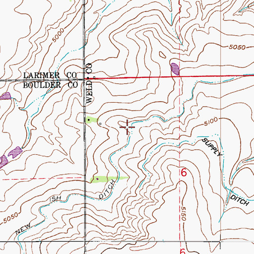 Topographic Map of New Ish Ditch, CO