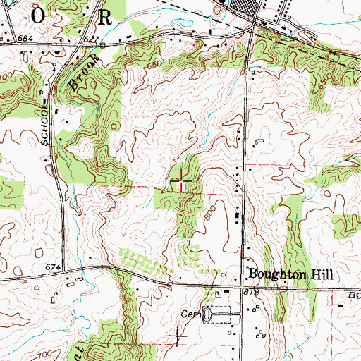 Topographic Map of Ganondagan State Historic Site, NY