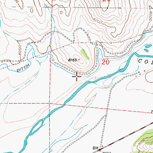 Topographic Map of Bunte Highline Ditch, CO