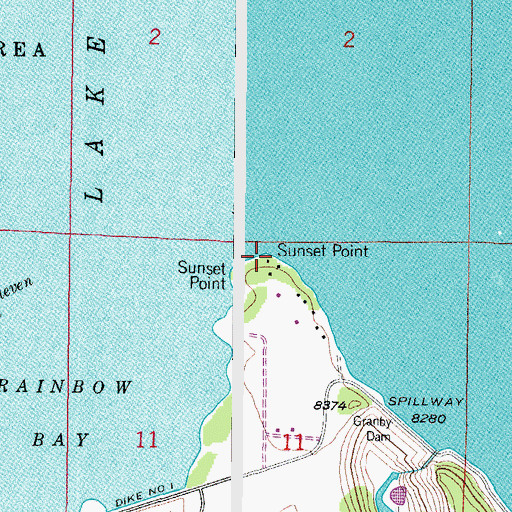 Topographic Map of Sunset Point, CO