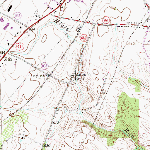 Topographic Map of Milburn Chapel (historical), VA